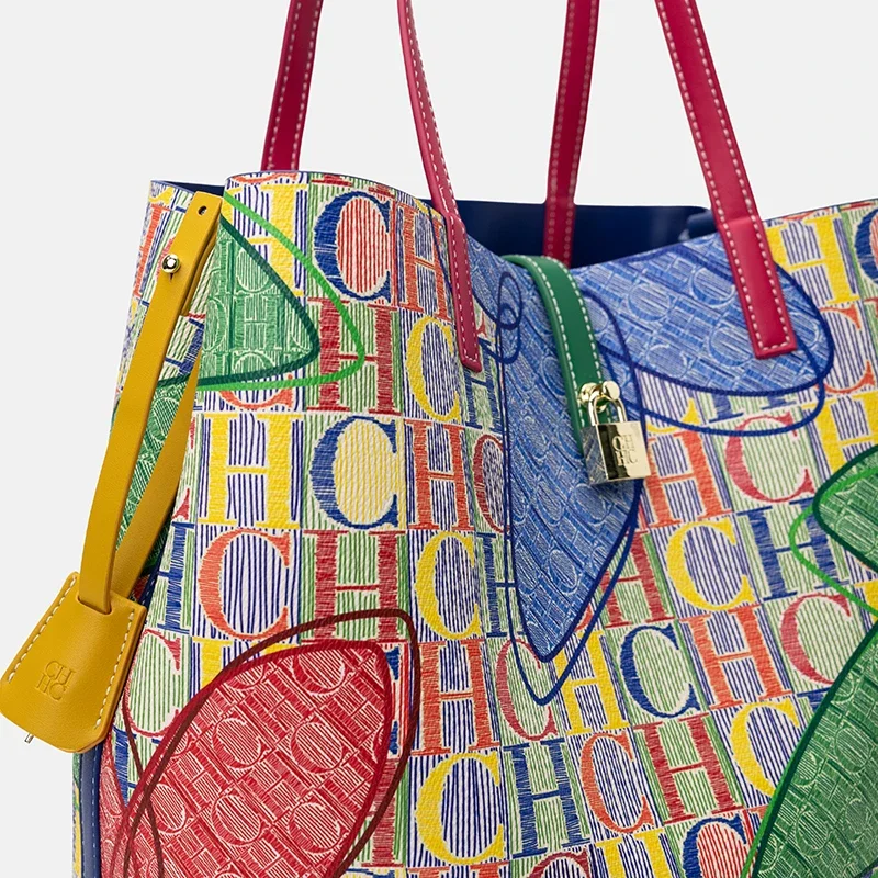 CH Letter Printing Design Shoulder Bag Large Capacity Women's Crossbody Bag Premium Feeling Versatile Ladies Handbag Fashion - Image 5